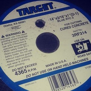 Target 14"x3/16"x1 cured concrete cuttin